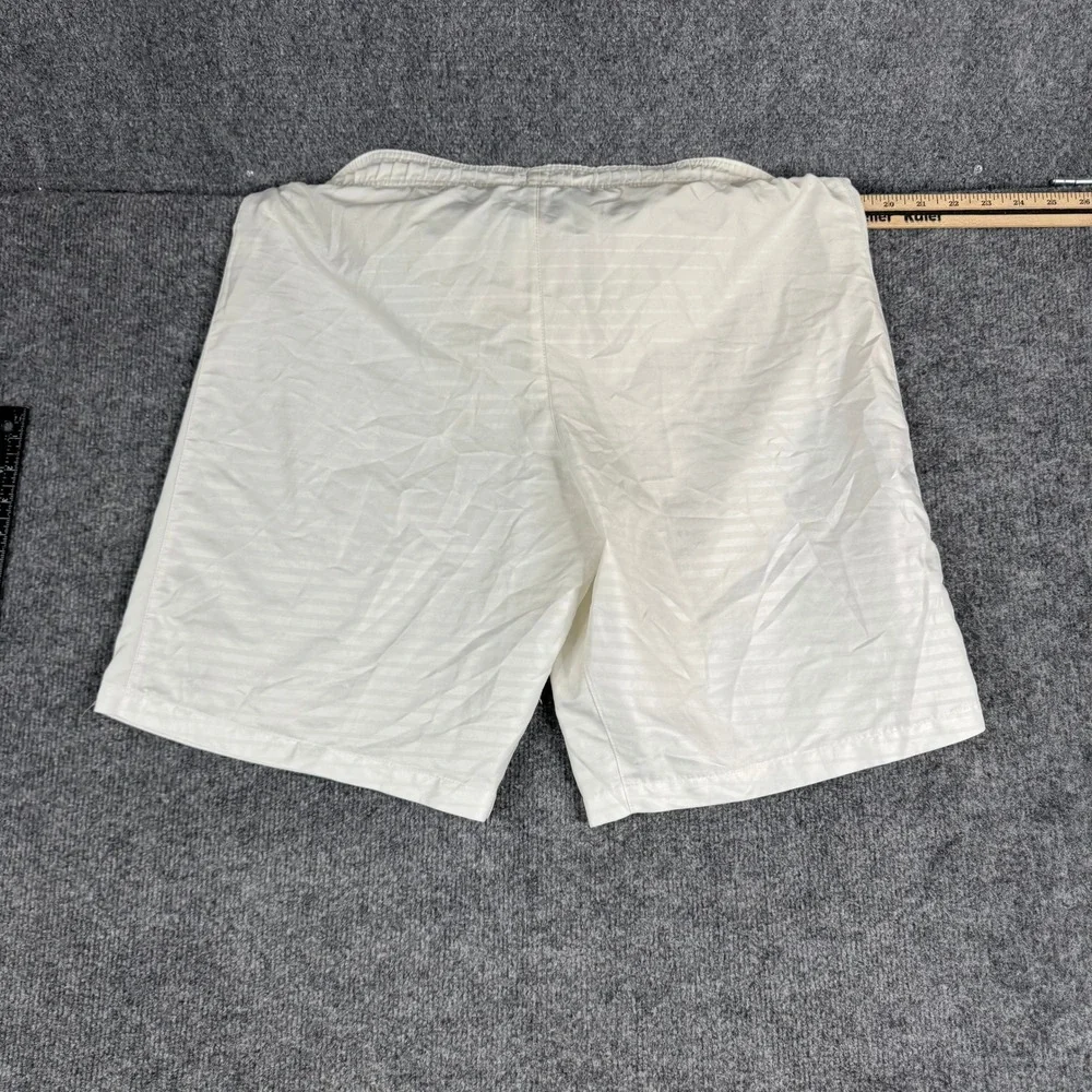 Nike Athletic Shorts Mens Size L White Dri-Fit Striped Lightweight Performance